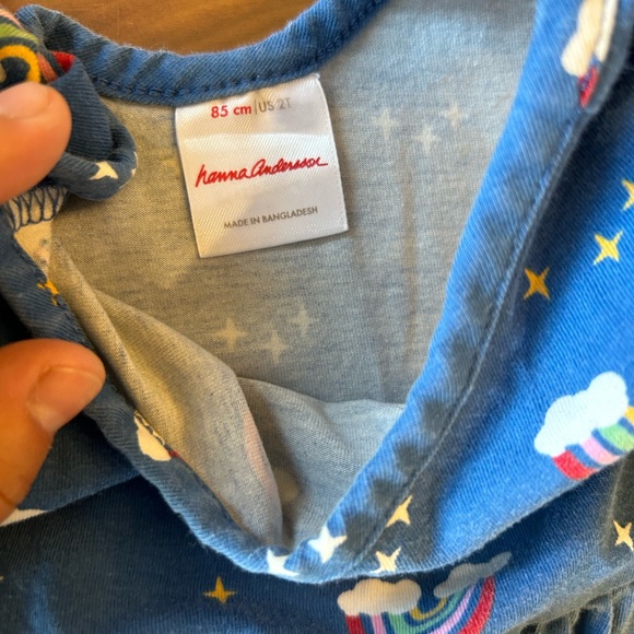 Hanna Andersson girls set of 2 rainbow and floral dresses - Picture 2 of 5